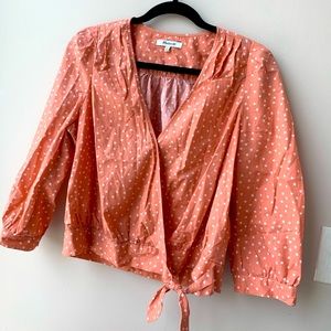 Madewell wrap top with stars medium